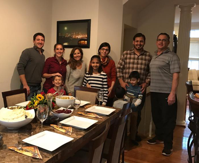 Sarah Feinberg with family and friends on Thanksgiving